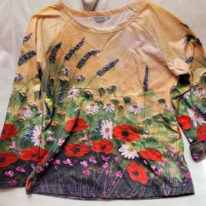 Flower Printed Pullover XL